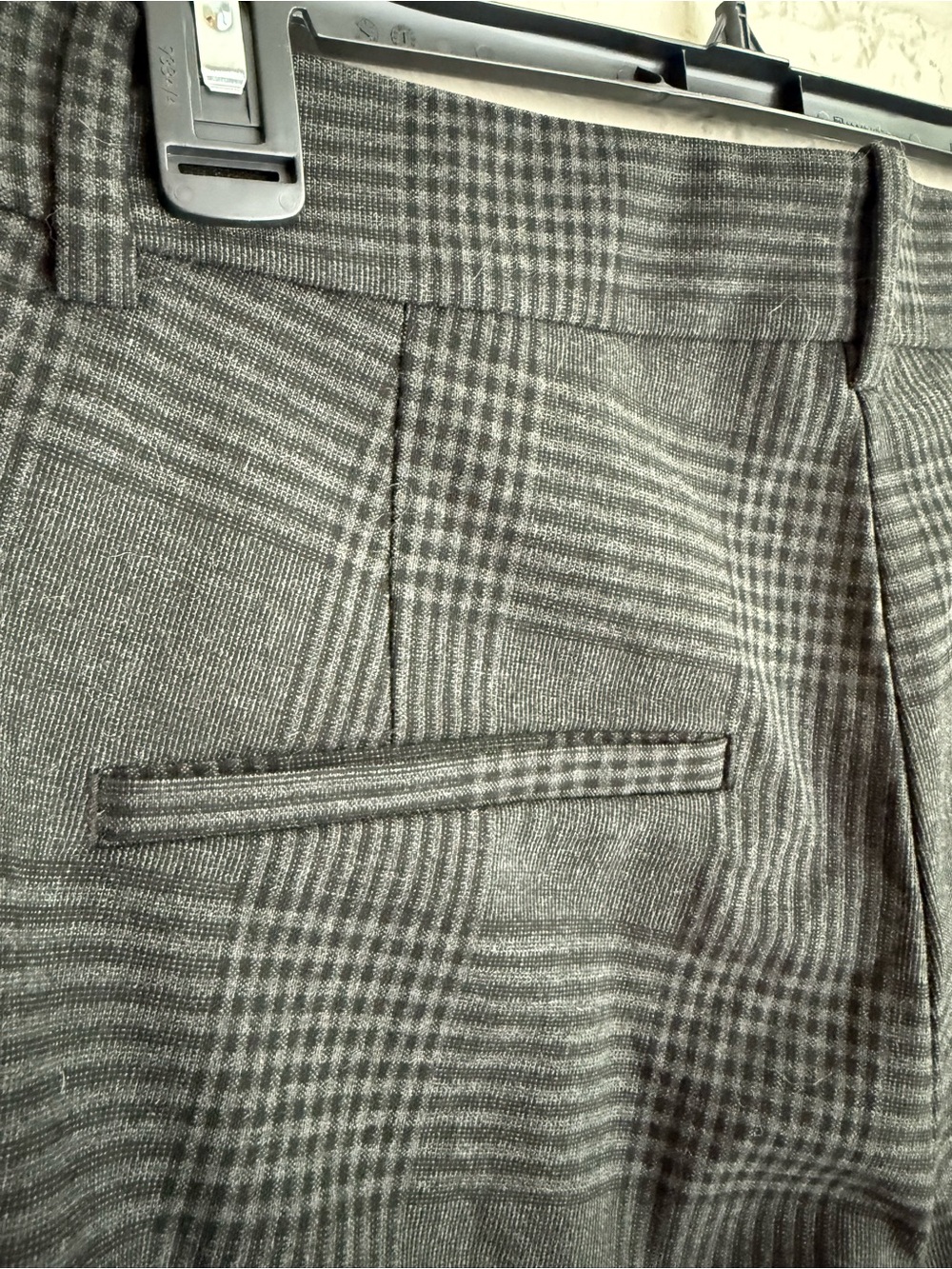 H&M Black and Dark Gray Plaid Dress Pants